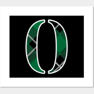0 Sports Jersey Number Green Black Flannel Posters and Art
